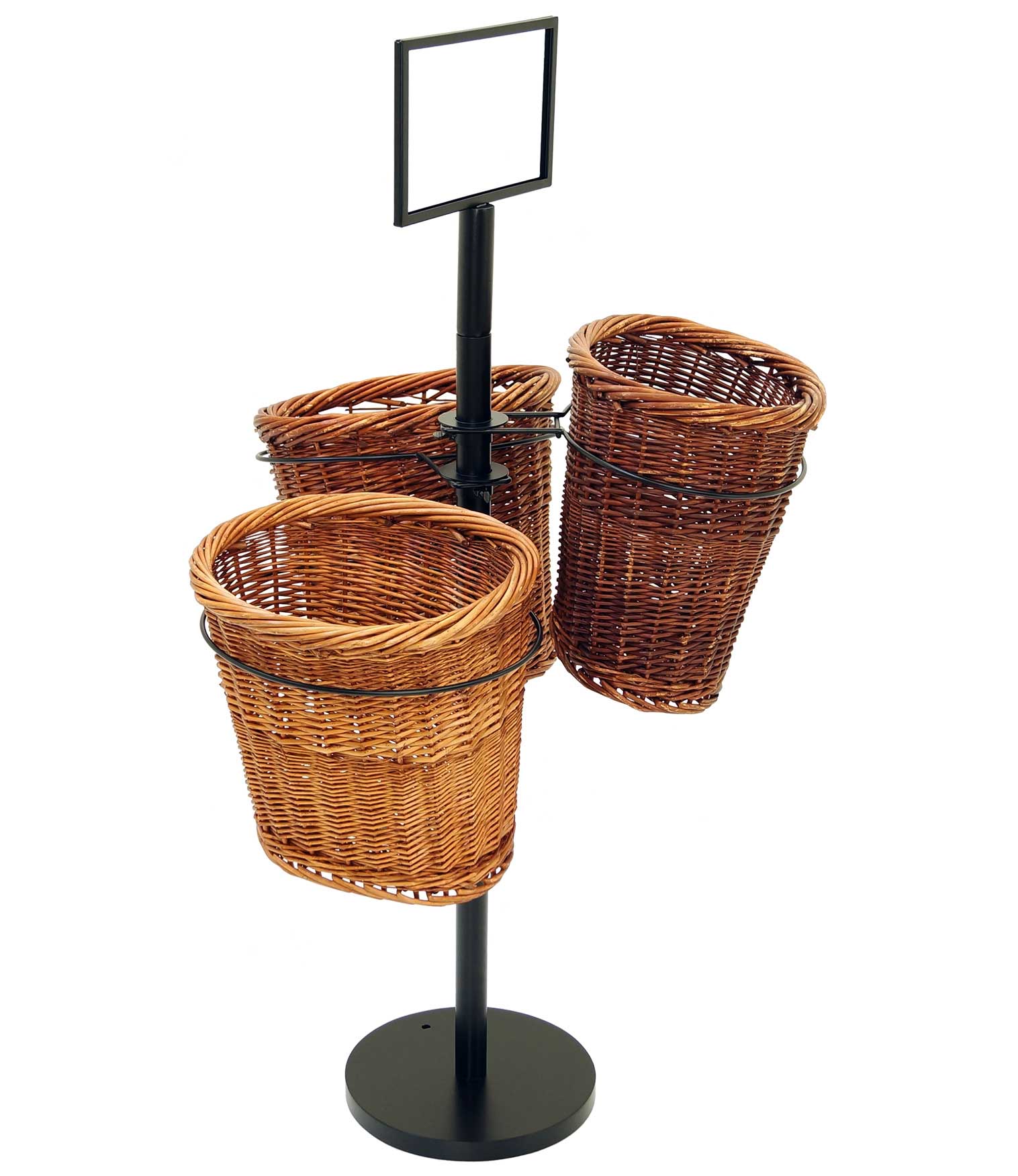 Mobile Merchandisers 3-Ring Baguette Basket Stand With (3) Psc01