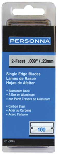 Accutec 0.009 Inch Thickness Carbon Steel Single Edge Blade -- 100 Per Case