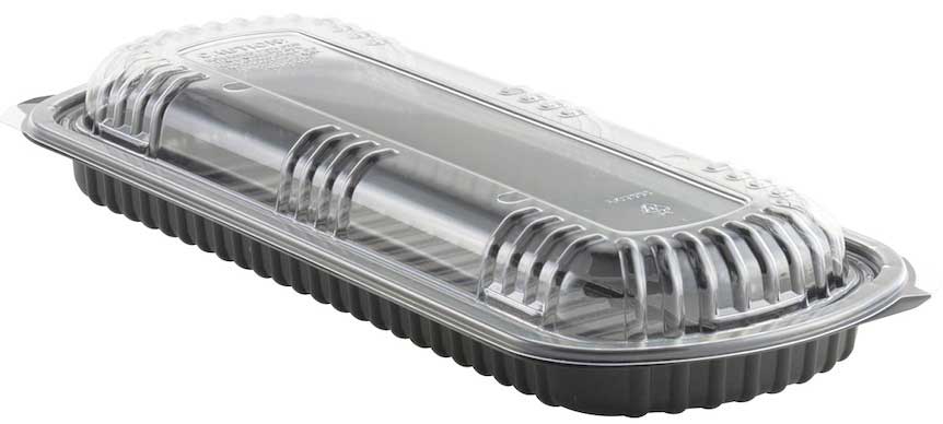 Anchor Packaging MicroRaves Polypropylene Full Slab Rib Container with Clear Lid, 38 Ounce Capacity -- 100 per case