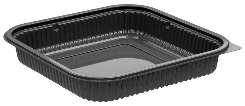 Anchor Packaging Culinary Squares Black Polypropylene Container, 36 Ounce Capacity -- 300 per case
