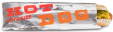 Bagcraft King Hot Dog Printed Paper And Foil Bag, 3.5 X 1.5 X 12 Inch -- 1000 Per Case