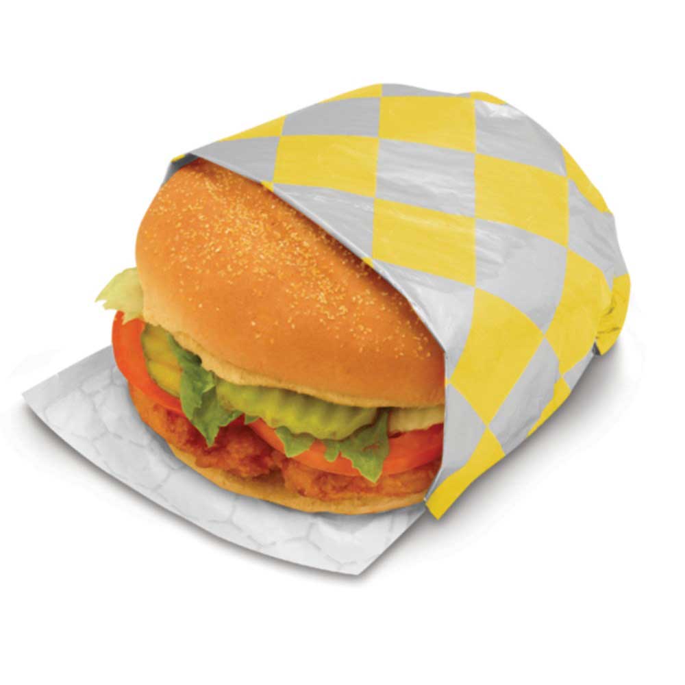 Bagcraft Yellow Check Foil/paper Laminated Honeycomb Insulated Sandwich Wrap, 10.5 X 13 Inch -- 2000 Per Case