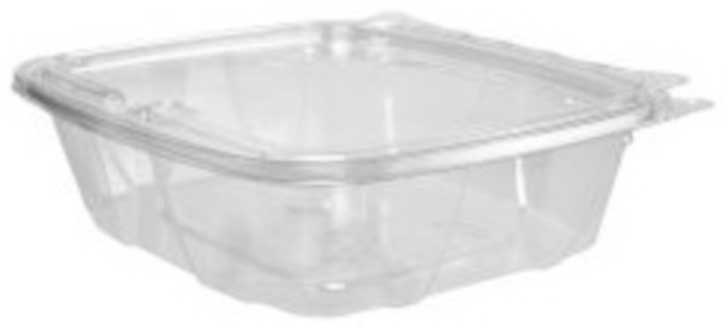 Clearpac Safesal Polyethylene Terephthalate Hinged Container With Flat Lid, 24 Ounce -- 200 Per Case