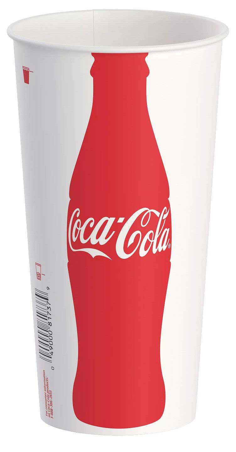Solo White/Red Double Sided Poly Paper Coca Cola Cold Cup, 21 Ounce -- 1000 per case
