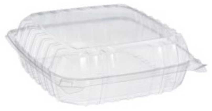 Clearseal Oriented Polystyrene Clear 1 Compartment Hinged Lid Container, 8.88 X 9.38 X 3 Inch -- 200 Per Case