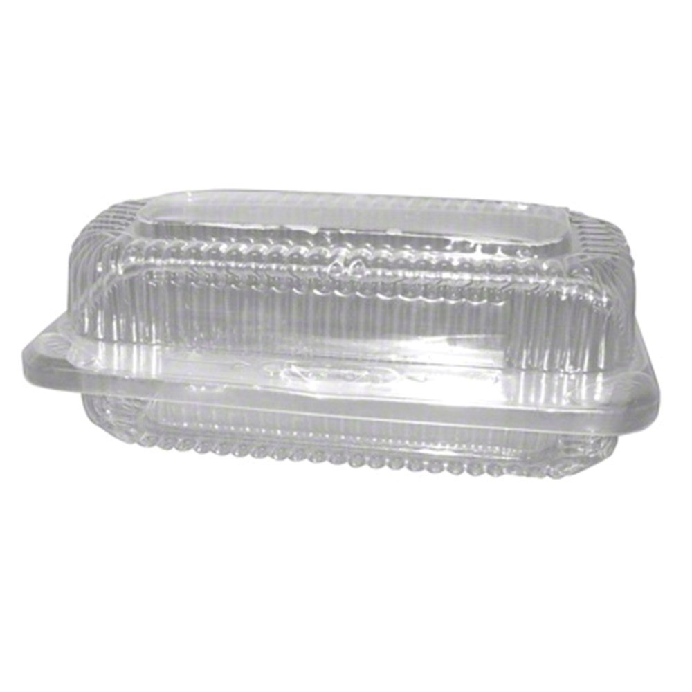 Detroit Forming Clear One Cell Shallow Hot Dog Rectangular Hinged