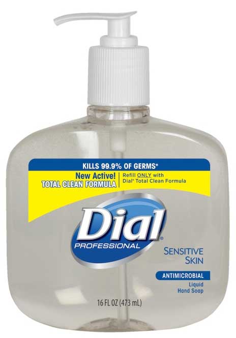 Dial Sensitive Skin Antimicrobial Hand Soap Liquid, 16 Ounce Pump -- 12 Per Case