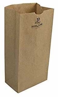Duro Hilex Poly Standard Kraft Self Opening Style Grocery Bag, 12 Pound -- 500 Per Case
