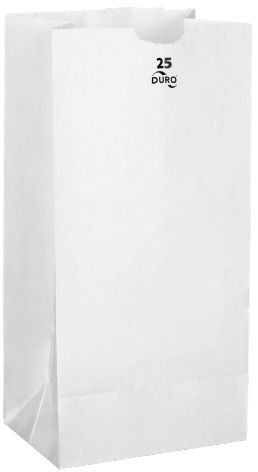 Duro Number 25 Virgin Short White Sos Grocery Bag, 8.25 X 6.12 X 15.87 Inch -- 500 Per Case