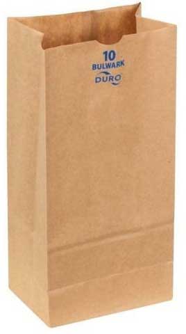 Duro Hilex Poly Bulwark Kraft Virgin Paper Self Opening Style Bag, 10 Pound -- 400 Per Case