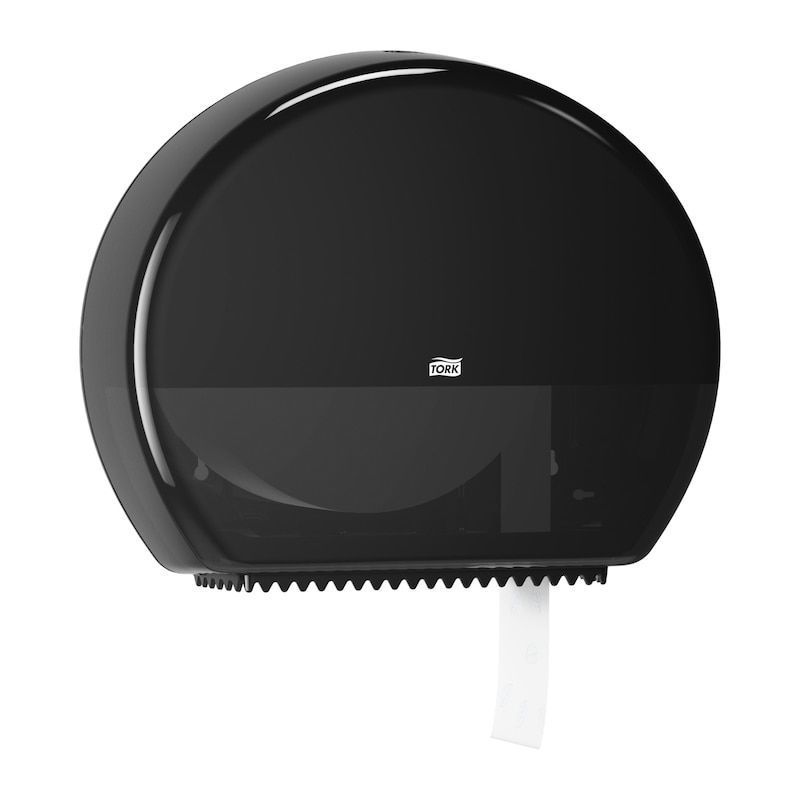 Tork Universal Black Plastic Jumbo Bath Tissue Roll Dispenser, 5.2 X 17.2 X 14.2 Inch