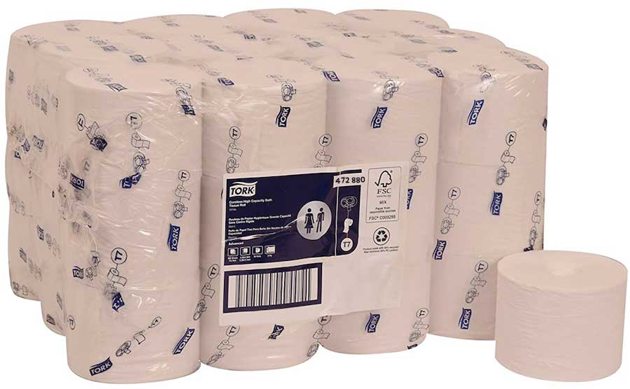 Tork Advanced Recycled Paper 2-Ply White High Capacity Coreless