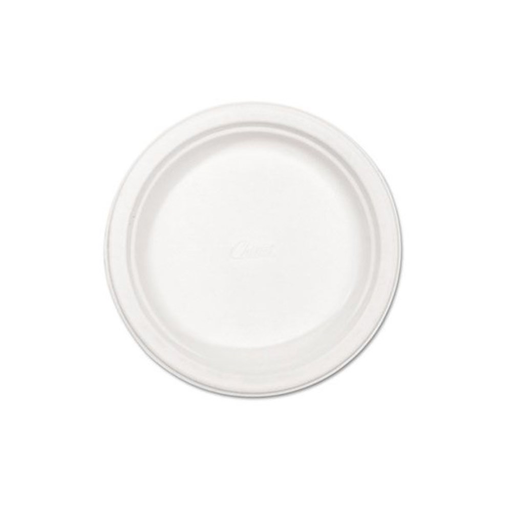 Huhtamaki Chinet Verdict Classic White Molded Fiber Paper Round Plate, 8.75 Inch -- 500 Per Case
