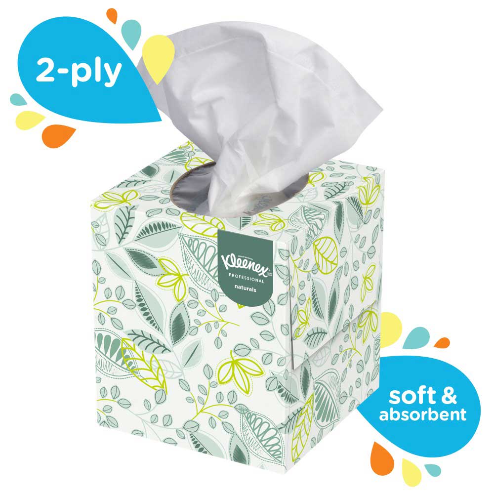 Kleenex White 2 Ply Paper Facial Tissue, 8.2 x 8.4 x 13.63