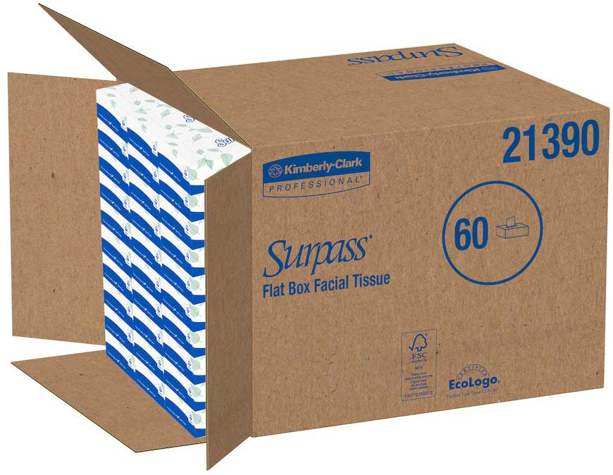 Surpassss 2 Ply White Facial Tissue, 8.4 X 8 Inch, 125 Count -- 60 Per Case