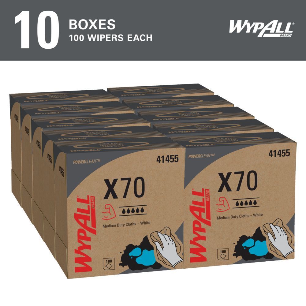 Wypall Power Clean X70 White Medium Duty Cloth, 8.34 X 16.8 Inch -- 1000 Per Case
