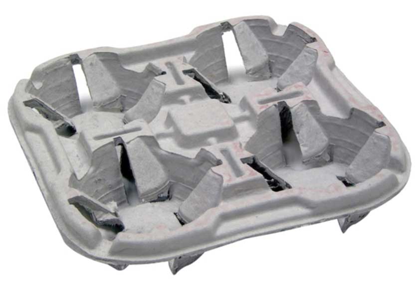 Pactiv Fiber Blend Natural 4 Cup Beverage Carrier, 2.25 X 10.5 X 10.5 Inch -- 132 Per Case