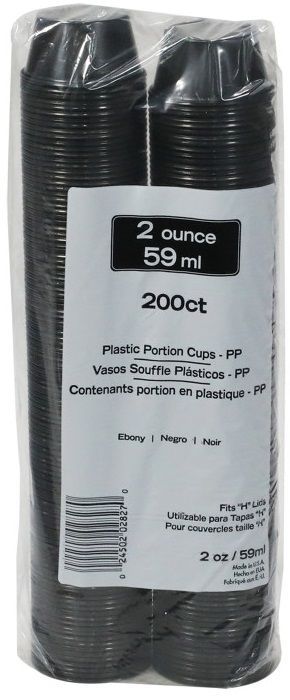 Pactiv Plastic Black Microwavable Portion Cup, 2 Ounce -- 2400 Per Case