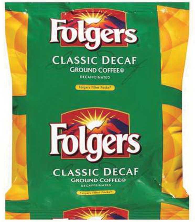 Folgers Classic Roast Filter Pack Decaf Coffee, 0.9 Ounce -- 40 Per Case