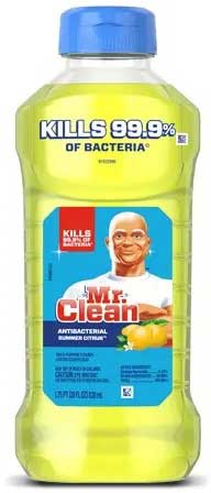 Mr. Clean Summer Citrus Antibacterial Cleaner Liquid, 28 Ounce -- 9 Per Case