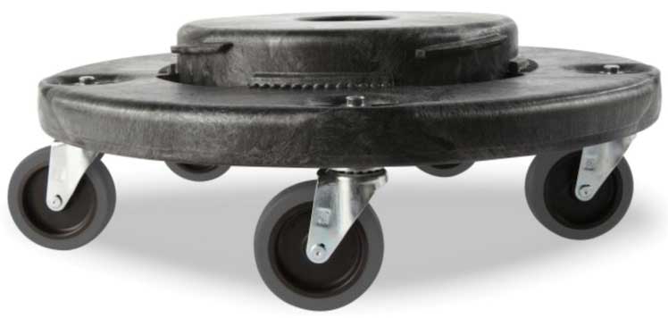 Rubbermaid Black Quiet Dolly For Brute Containers -- 2 Per Case