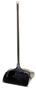 Rubbermaid Executive Lobby Pro Plastic Black Dustpan With Long Handle -- 6 Per Case