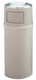 Rubbermaid Commercial Beige Resin 25 Gallon Ash/trash Classic Container With Doors, 18 X 18 X 42.2 Inch