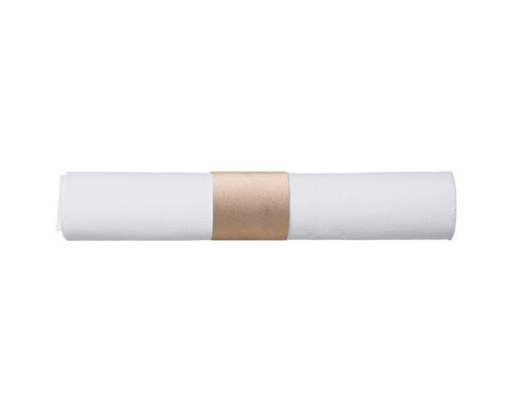 Hoffmaster 7.75 in x 7.75 inch Pre-Rolled FashnPoint Kraft CaterWrap White Napkin with Black Cutlery -- 50 per case