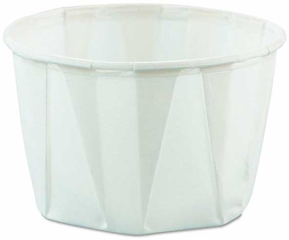 Solo White Wax Treated Paper Souffle Cup, 2 Ounce -- 5000 Per Case