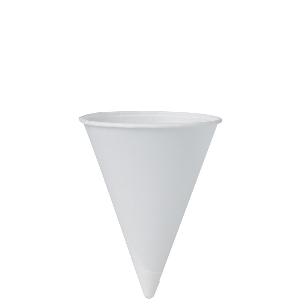 Solo White Treated Paper Cone Water Cup, 4 Ounce Capacity -- 5000 Per Case