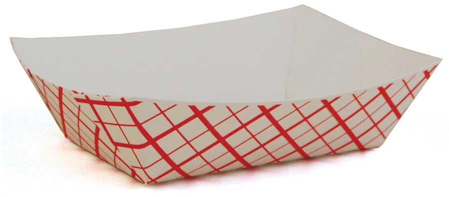 Southern Champion Tray Rectangular Paper Board Number 50 Red Checked Food Tray -- 1000 per case