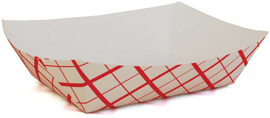 Southern Champion Tray Paper Board Red Checked Rectangular Food Tray, 8.5 x 5.75 x 9.75 inch -- 500 per case
