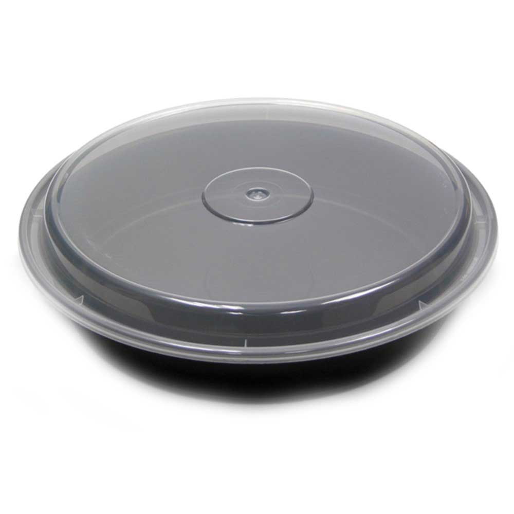 Pactiv VERSAtainer Black Polypropylene Microwaveable Container, 48