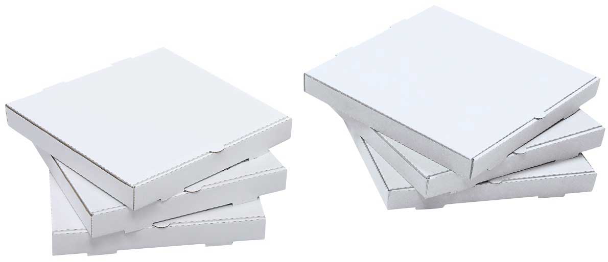 Corrugated Pizza Boxes, 8 X 8, Kraft/White, 50/Carton