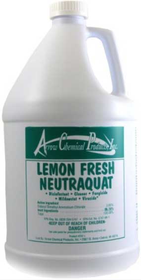 Arrow Yellow Lemon Neutraquat Disinfectant Cleaner, 1 Gallon -- 4 Per Case
