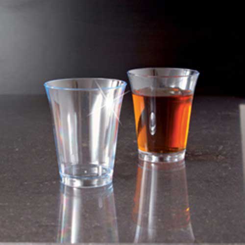 Yoshi Ware Clear Polypropylene Round Shot Glass -- 200 Per Case