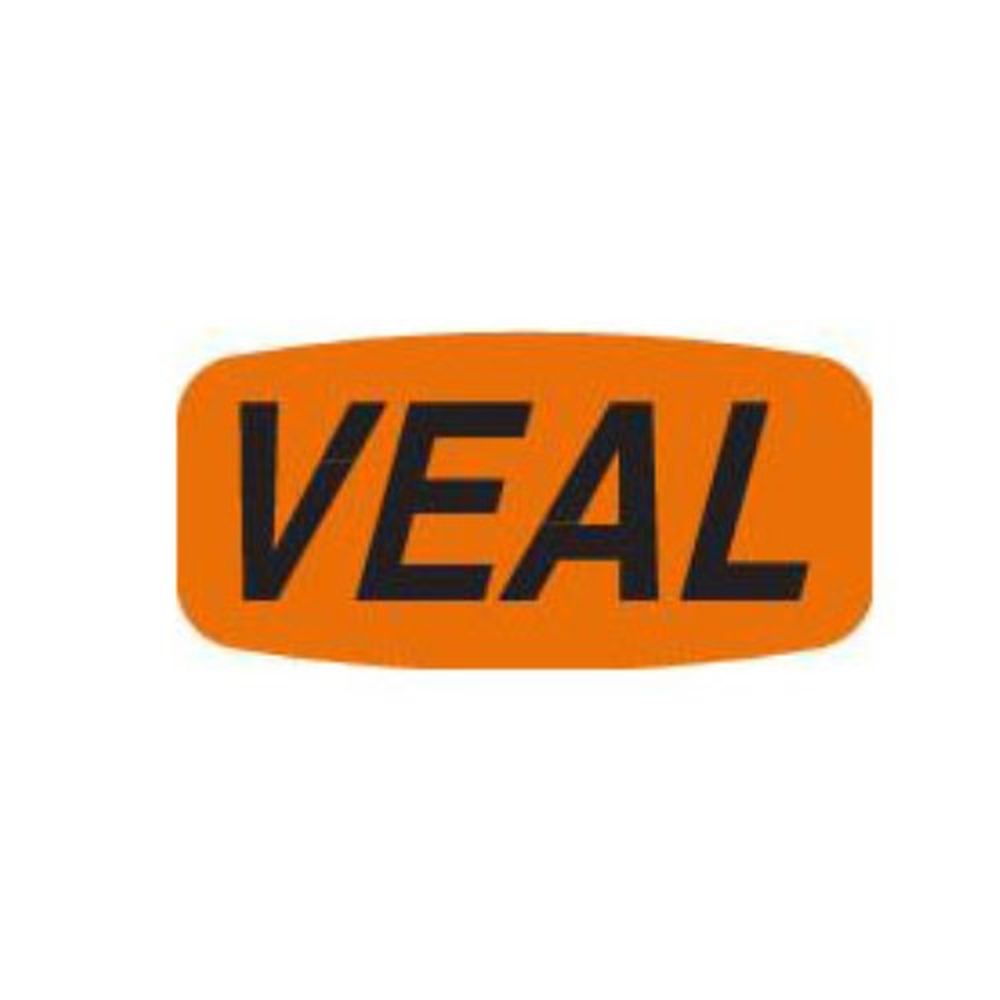 Bollin Red Small Oval Veal Label, 0.625 X 1.25 Inch -- 1000 Per Case