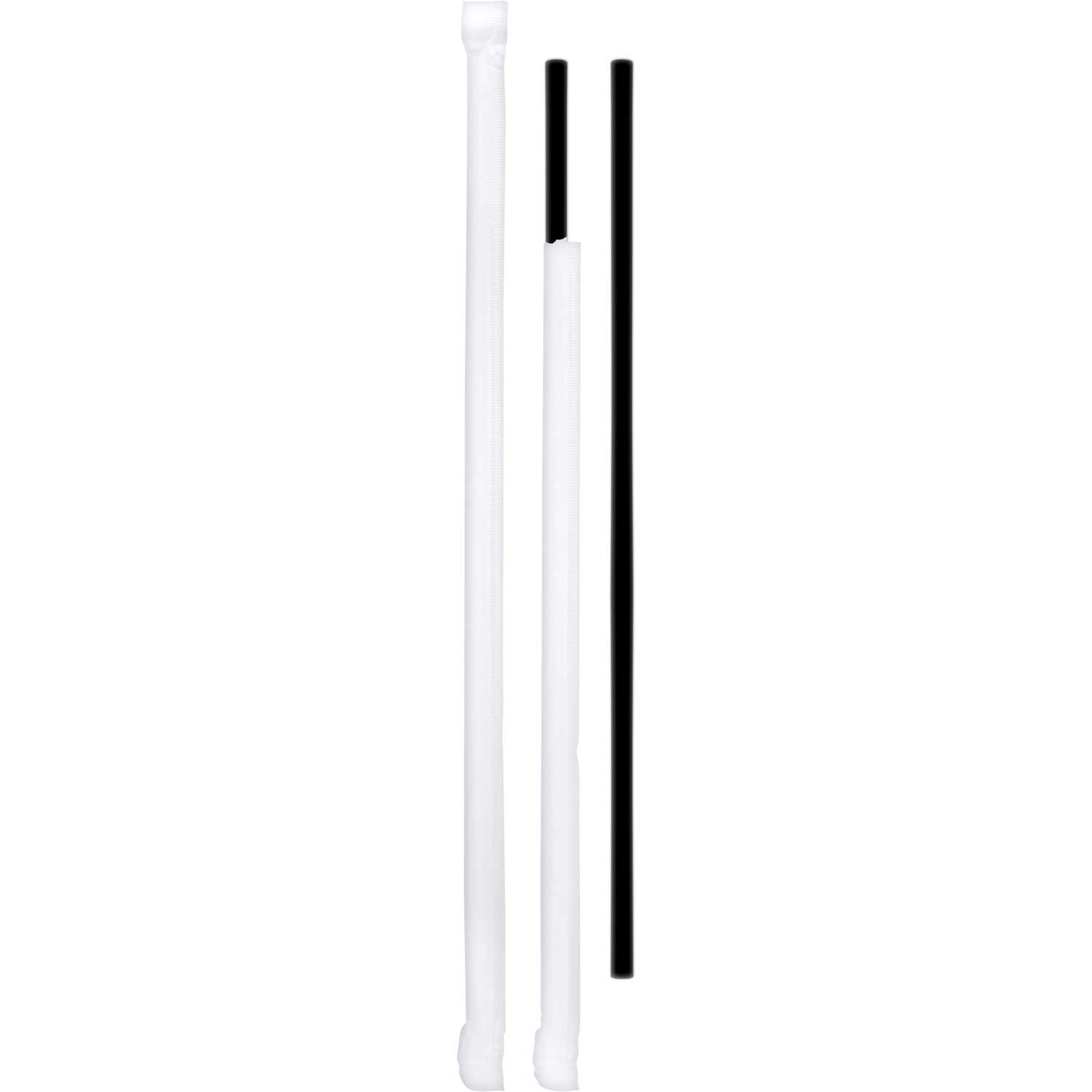 Berkley Square Black Polypropylene Wrapped Jumbo Straw, 7.75 Inch -- 12000 Per Case