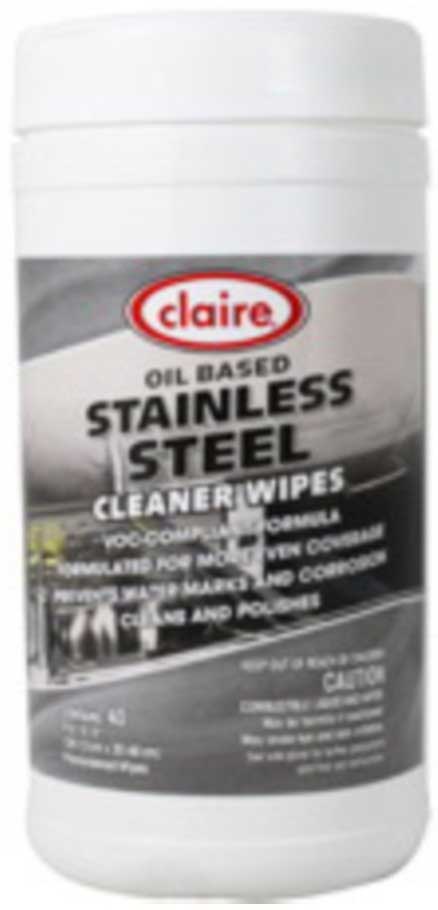 Claire Prime Source Stainless Steel Wipes, 9.5 X 12 Inch, 40 Count -- 6 Per Case