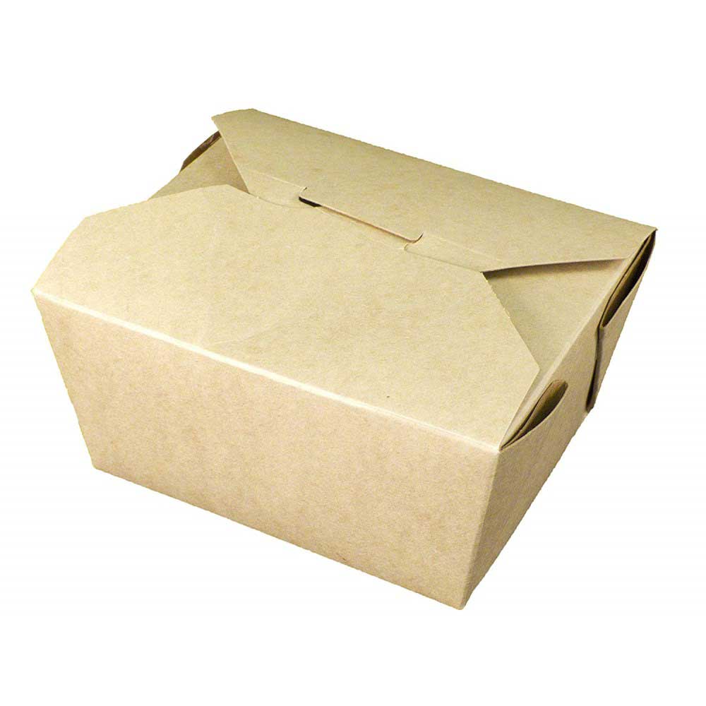 Fold-pak Bio-pak Number 1 Brown Paper 100 Percent Recycled Square Container, 22 Ounce Capacity -- 450 Per Case