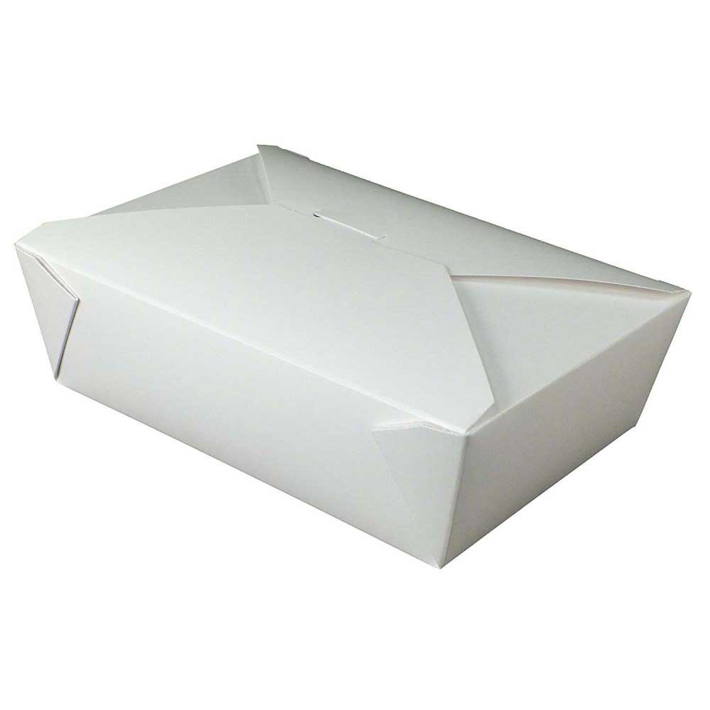 Westrock Bio-pak White Rectangular Paper Food Container, 8 X 6 X 2.5 Inch -- 200 Per Case