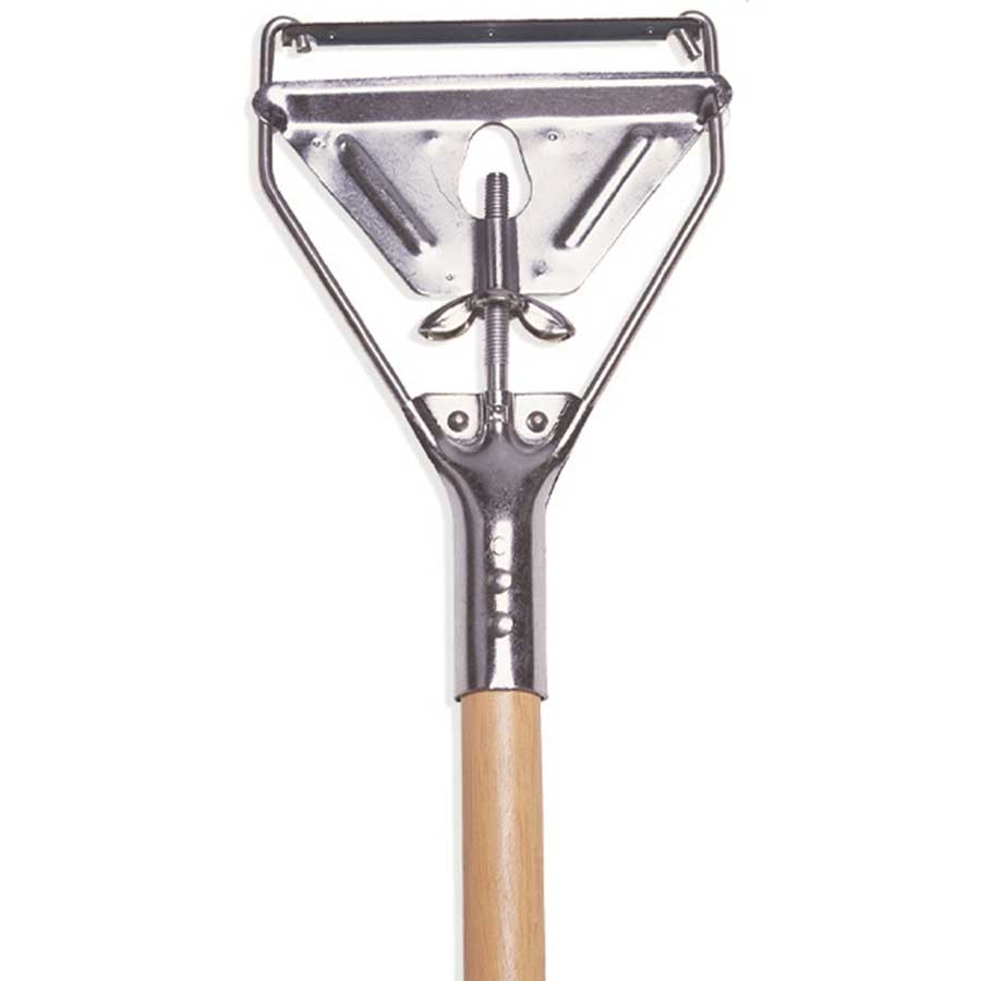 Wilen Wood Metal Stirrup Quick Change Style Wet Mop Handle, 60 Inch -- 12 Per Case