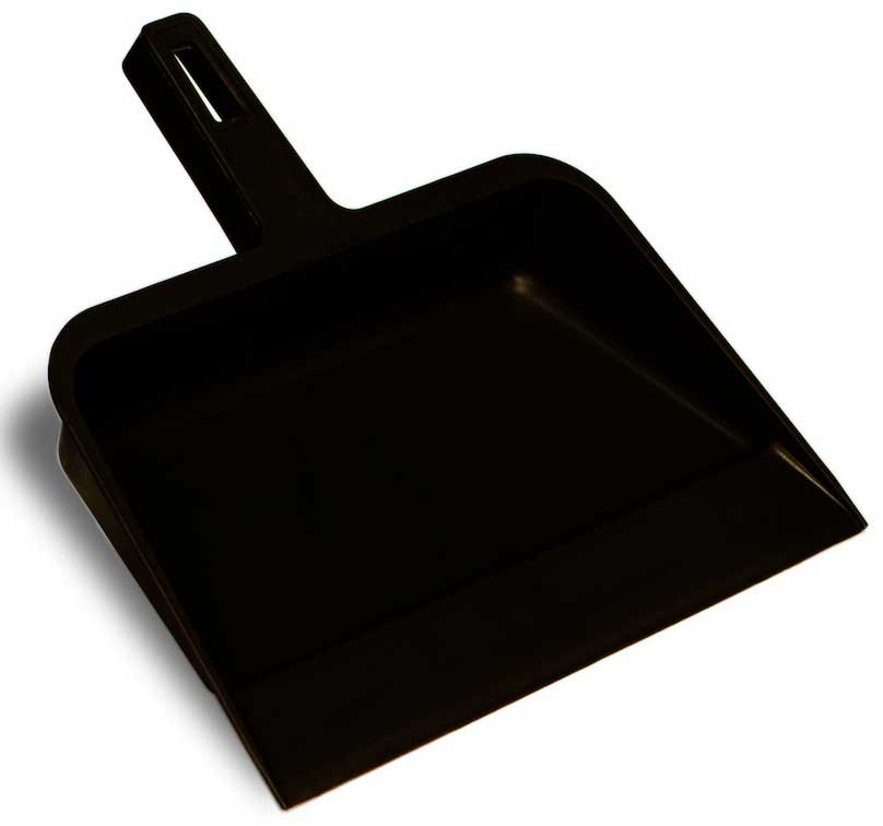 Recogedor De Mano De Plástico Negro Comercial Continental, 12 Pulgadas