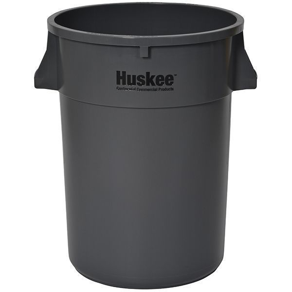 American Plastics Huskee Grey Round Receptacle, 44 Gallon Capacity -- 4 Per Case