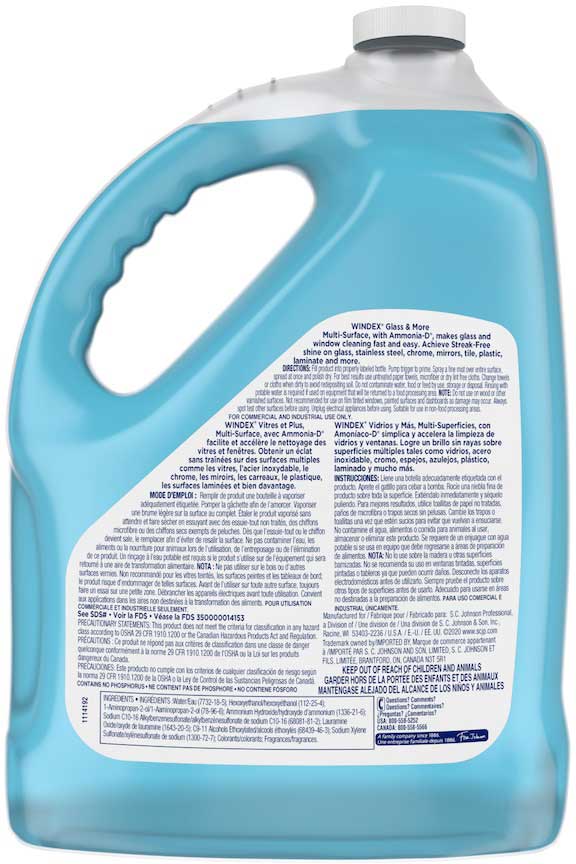 Windex Blue Glass Cleaner, 1 Gallon -- 4 Per Case