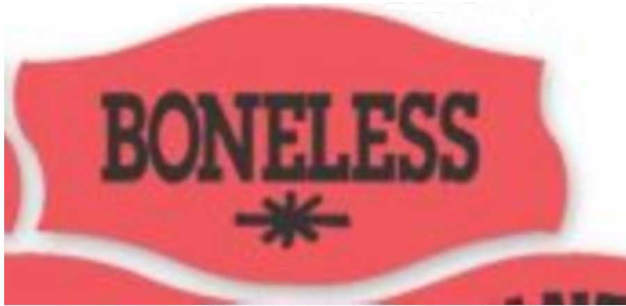 Epsen Hillmer Graphics Curly Q Small Red Glo Boneless Label -- 1000 Per Case
