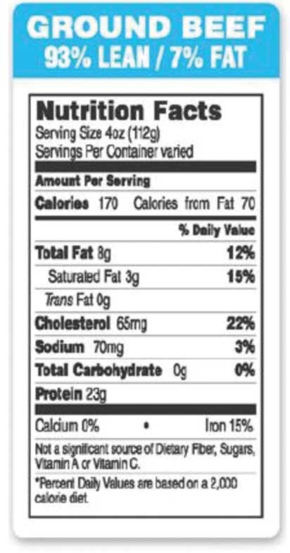 Epsen Hillmer Graphics 93% Lean Ocean Blue Ground Beef Label, 1.5 X 3 In -- 1000 Per Case