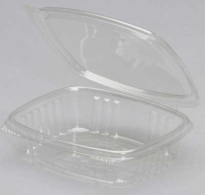 Secure Seal Clear Apet Plastic Rectangular Regular Hinged Lid Deli Container, 8 Ounce -- 200 Per Case