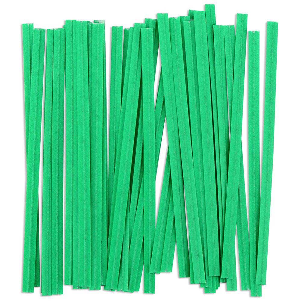 T & T Industries Green Twistem Twist Tie Paper, 3/16 X 4 Inch, 2000 Per Box