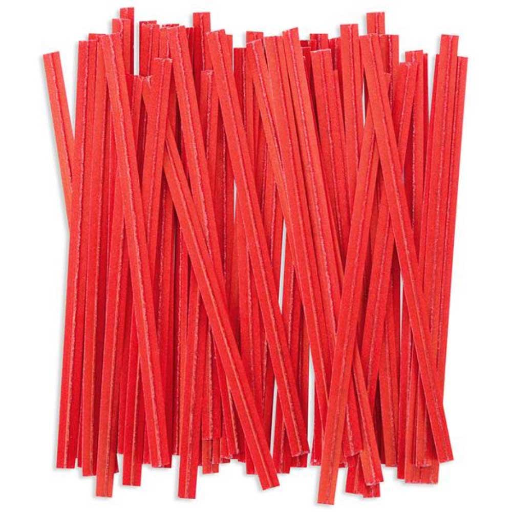 T & T Industries Red Twistem Paper, 3/16 X 4 Inch, 2000 Per Box